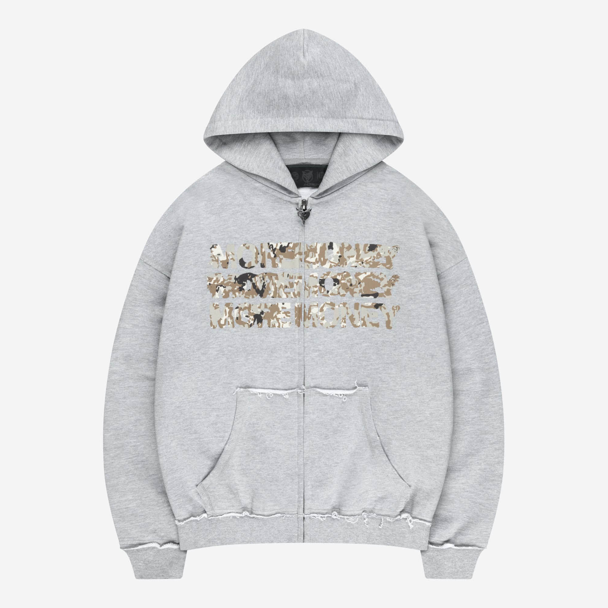 MONEY CALLING FLATLOCK ZIP GREY MELANGE