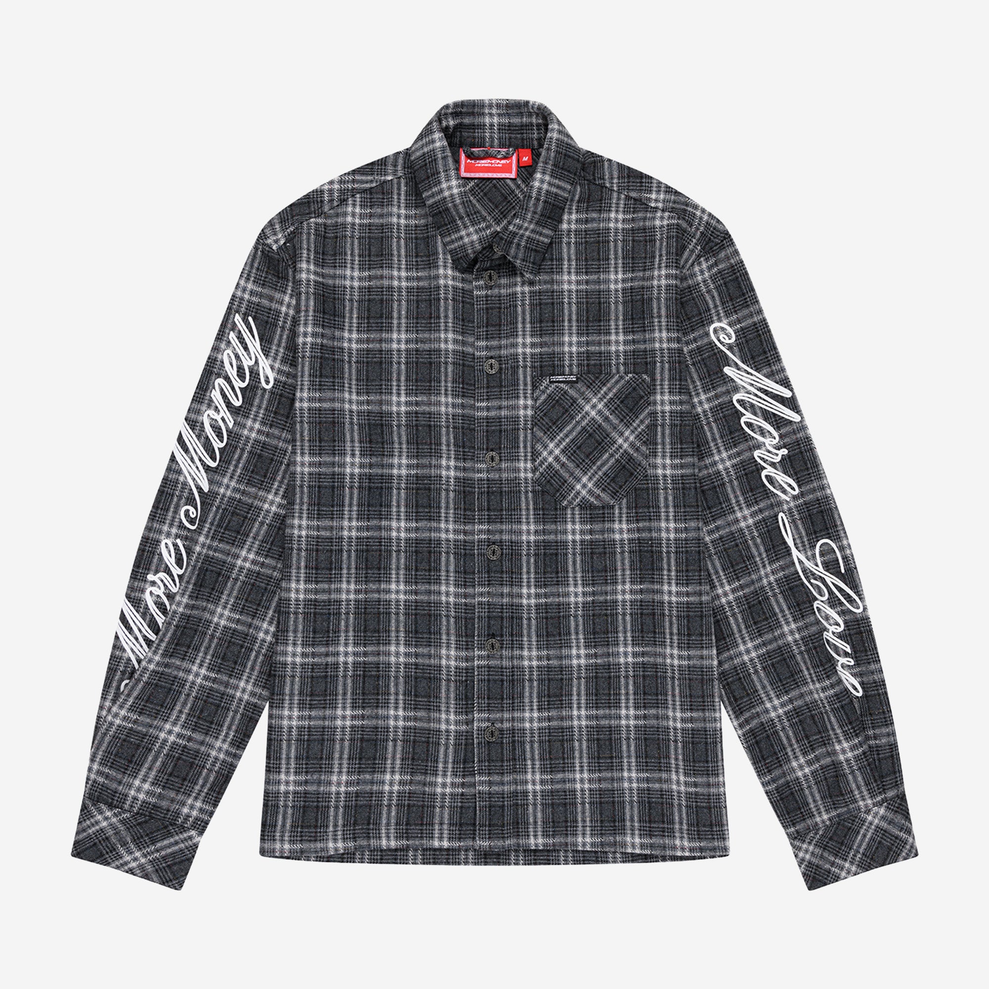 SCRIPT FLANNEL DARK GREY + BASE DENIM WASHED SAND