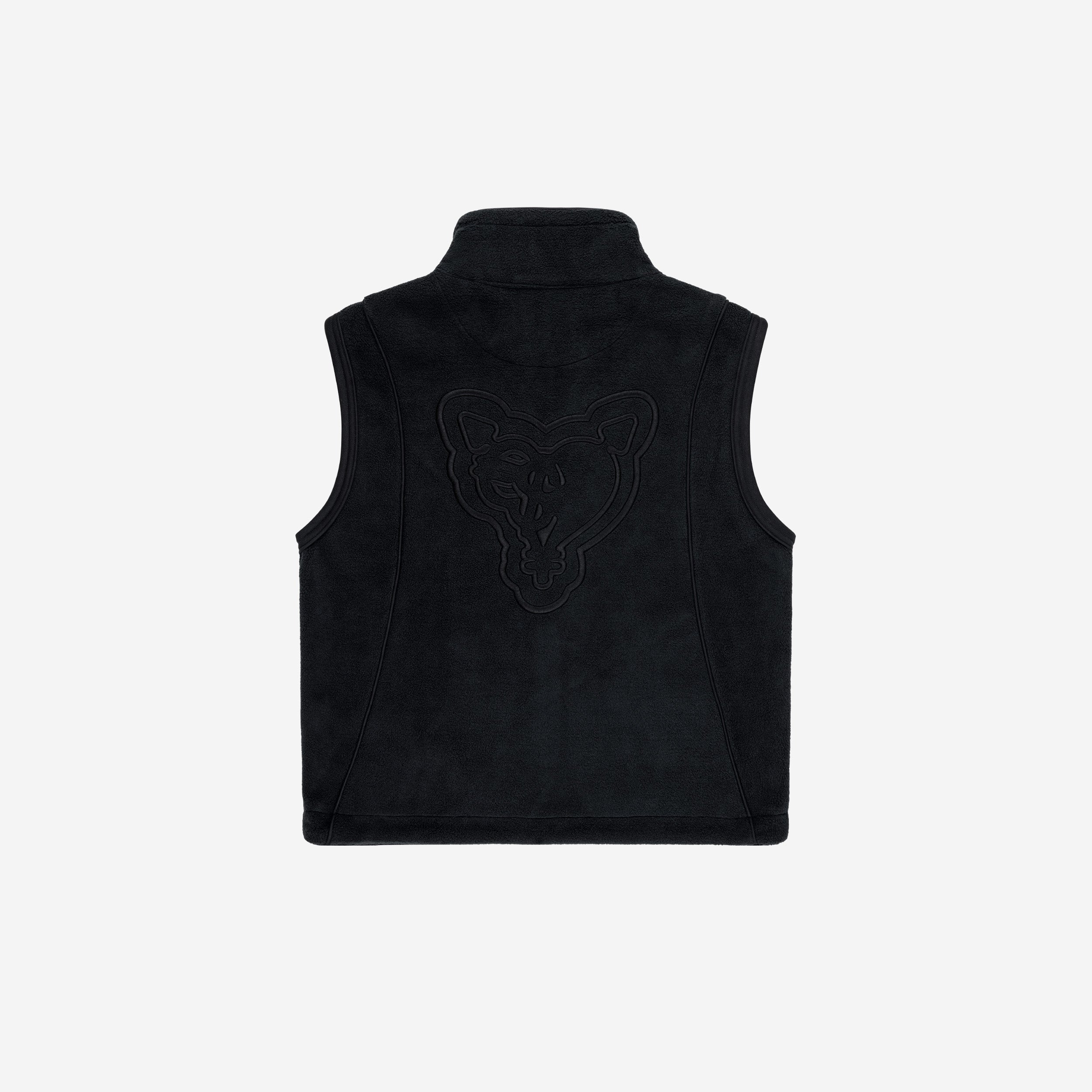 HEAVY HEART FLEECE VEST BLACK