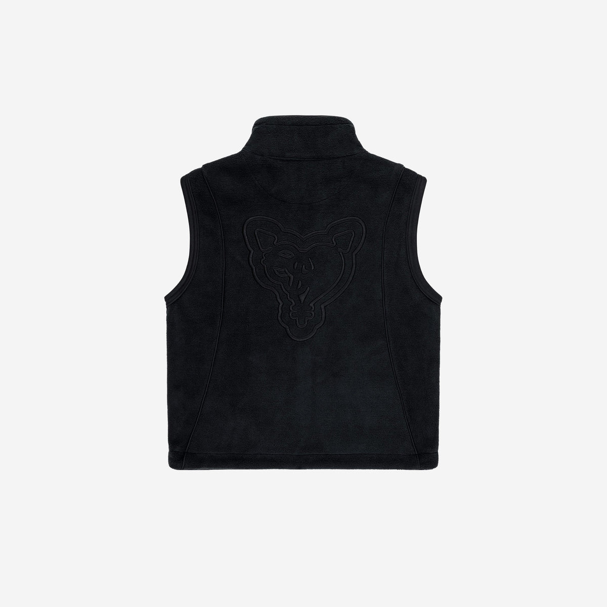 HEAVY HEART FLEECE VEST BLACK