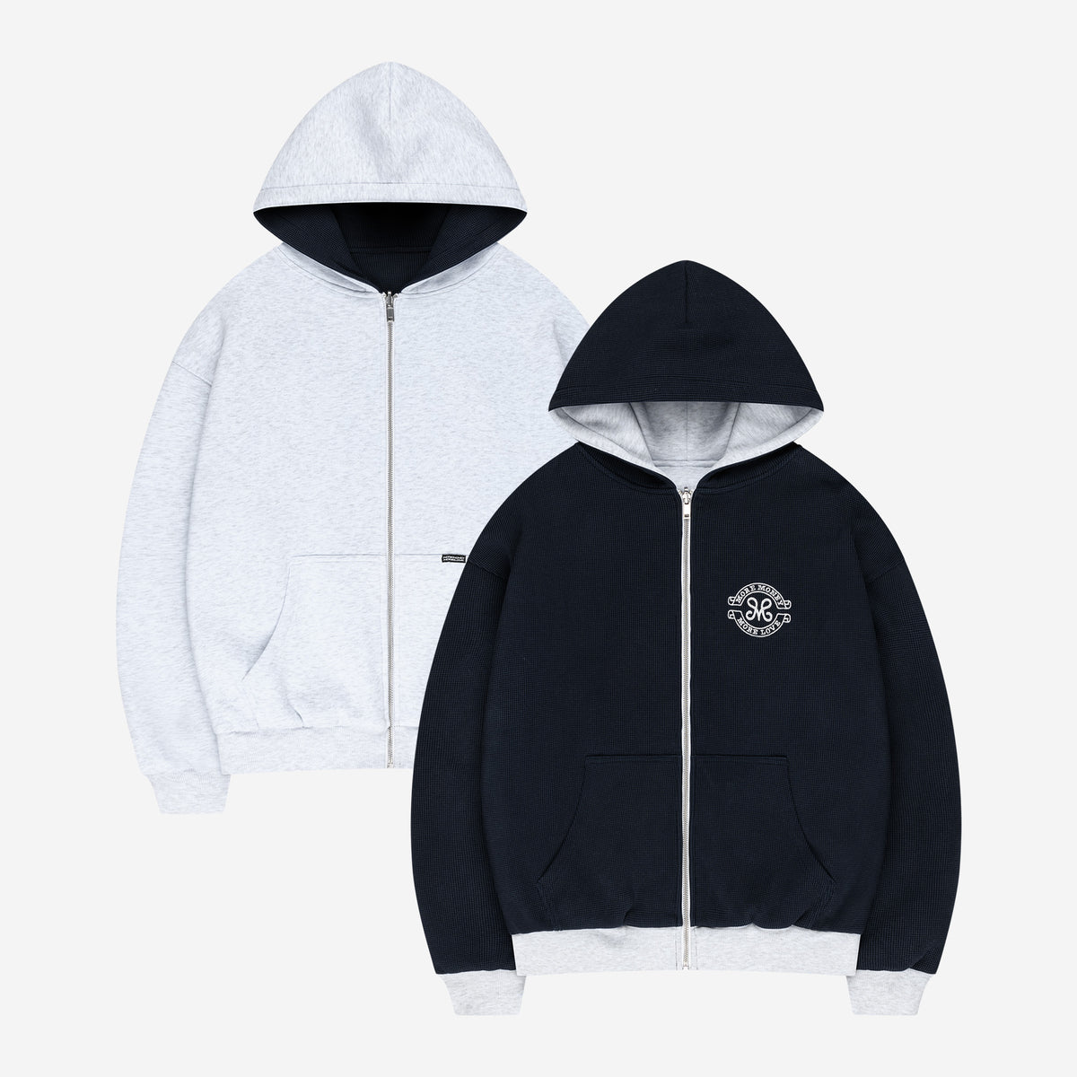 REVERSIBLE LEGACY WAFFLE ZIP HOODIE + JOGGER DARK NAVY SET