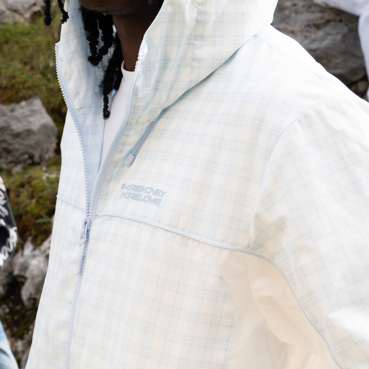 PLAID WINDBREAKER AIR BLUE