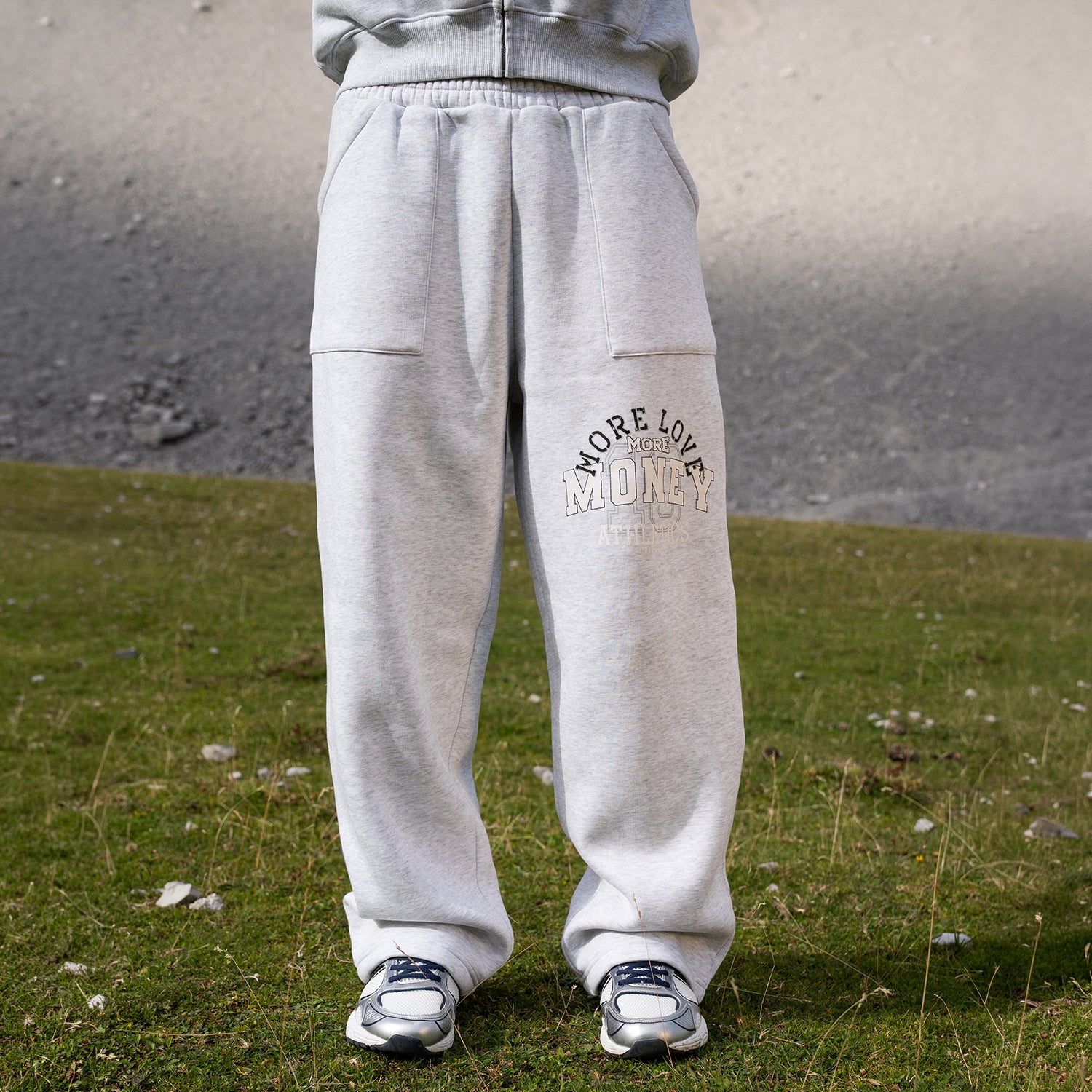 ATHL. HOODIE + JOGGER HEATHER GREY SET