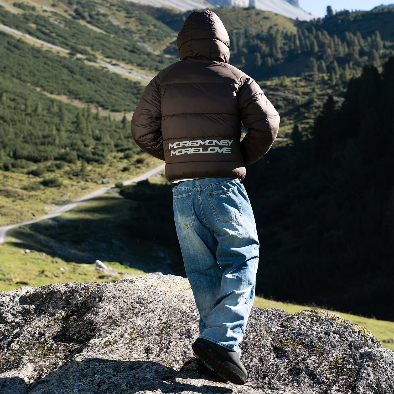 REVERSIBLE PLAID PUFFER BROWN