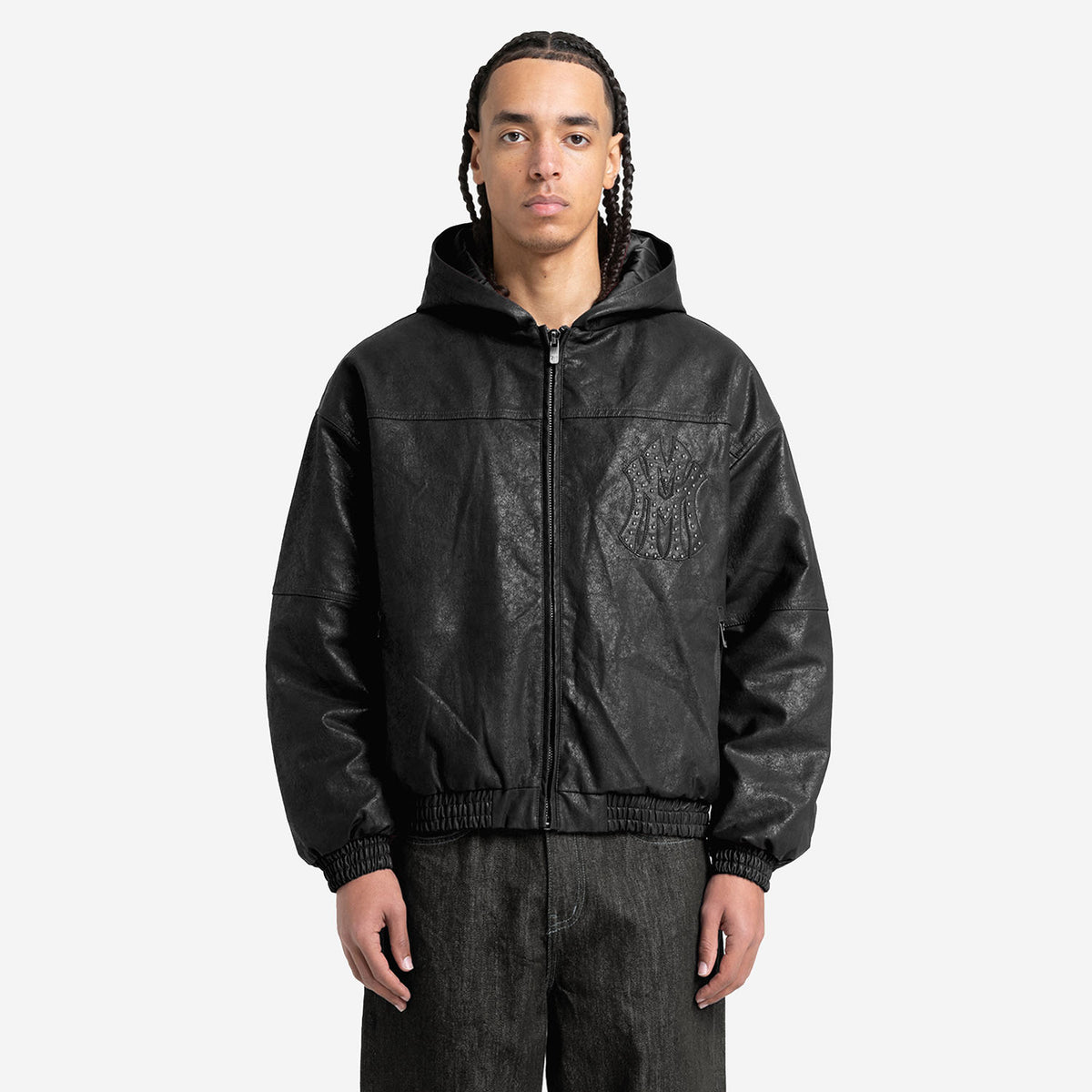DA BIG M LEATHER JACKET BLACK