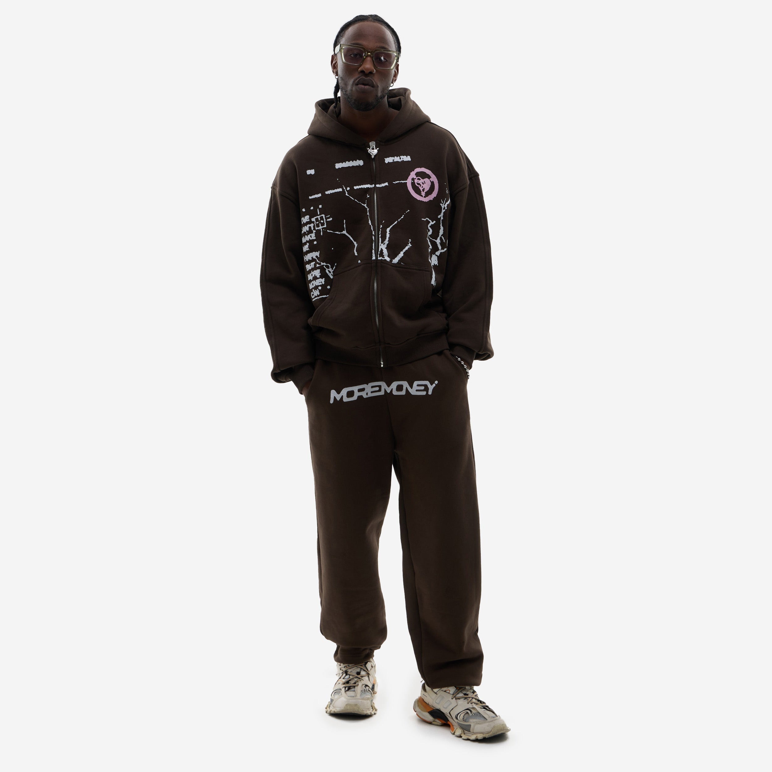 MONEY ROOTED ZIP BROWN