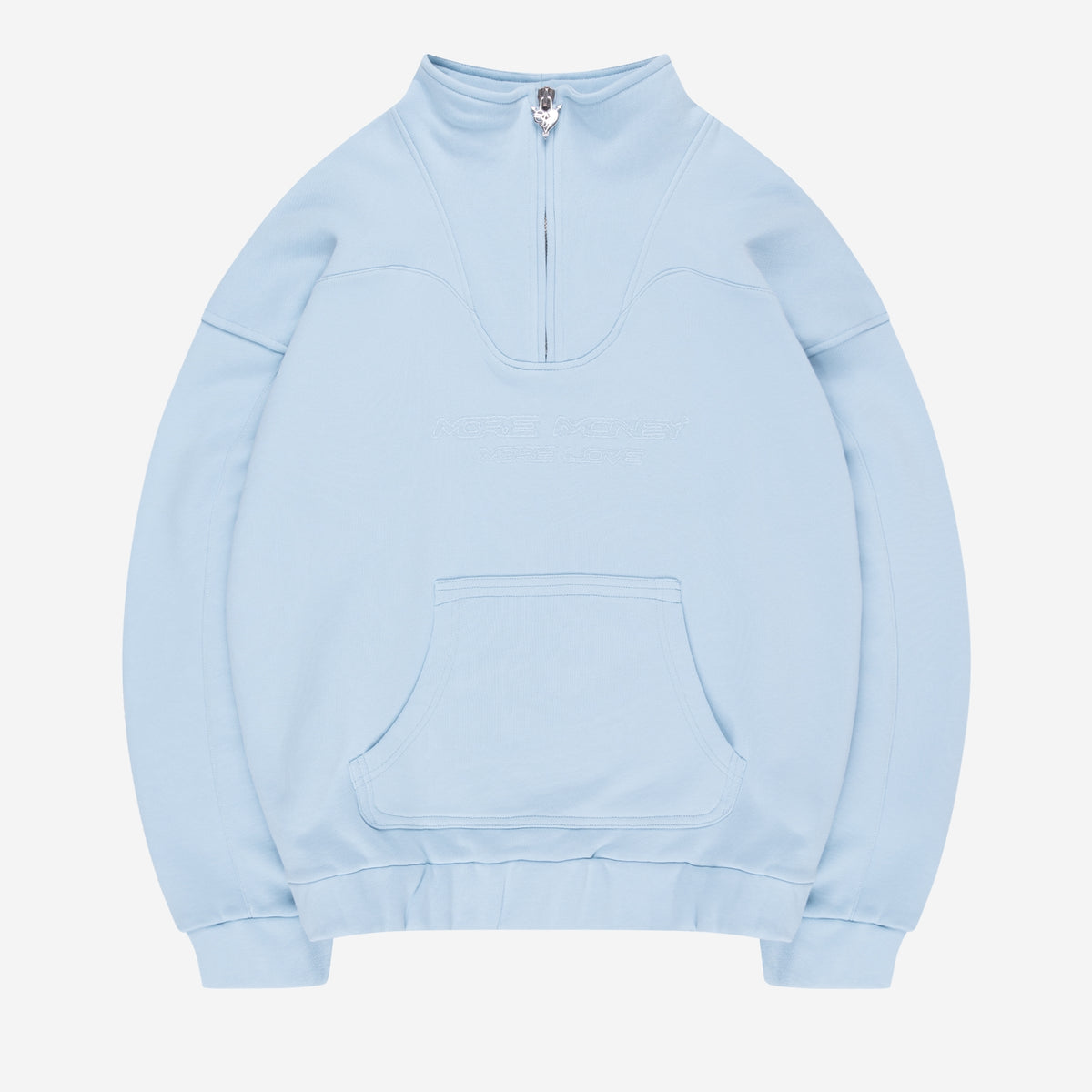 MORE MONEY LOGO HALFZIP BABYBLUE 