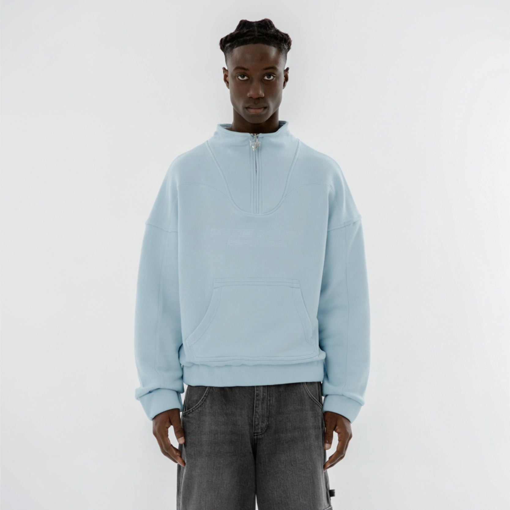MORE MONEY LOGO HALFZIP BABYBLUE 