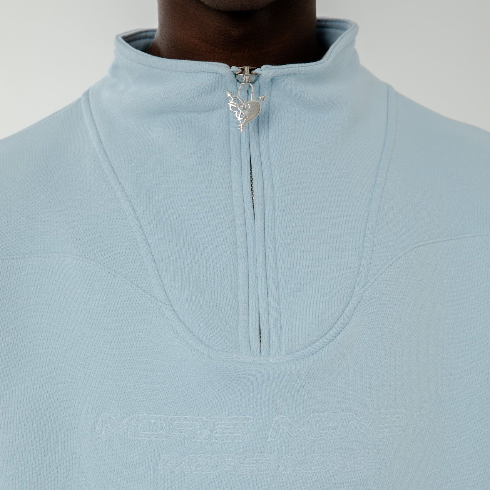 MORE MONEY LOGO HALFZIP BABYBLUE 