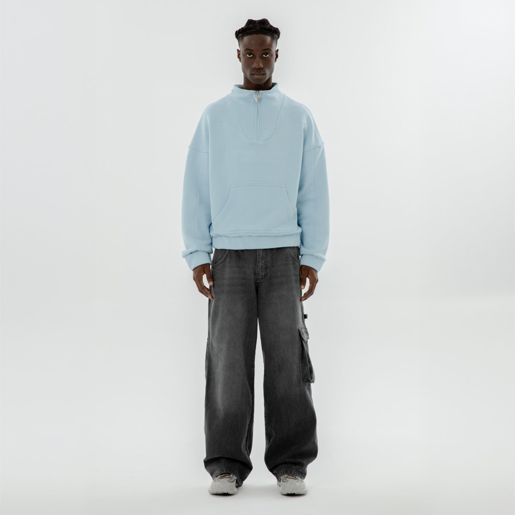 MORE MONEY LOGO HALFZIP BABYBLUE 
