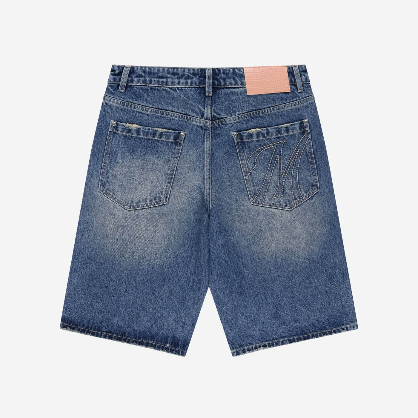 STUDDED JORTS WASHED BLUE