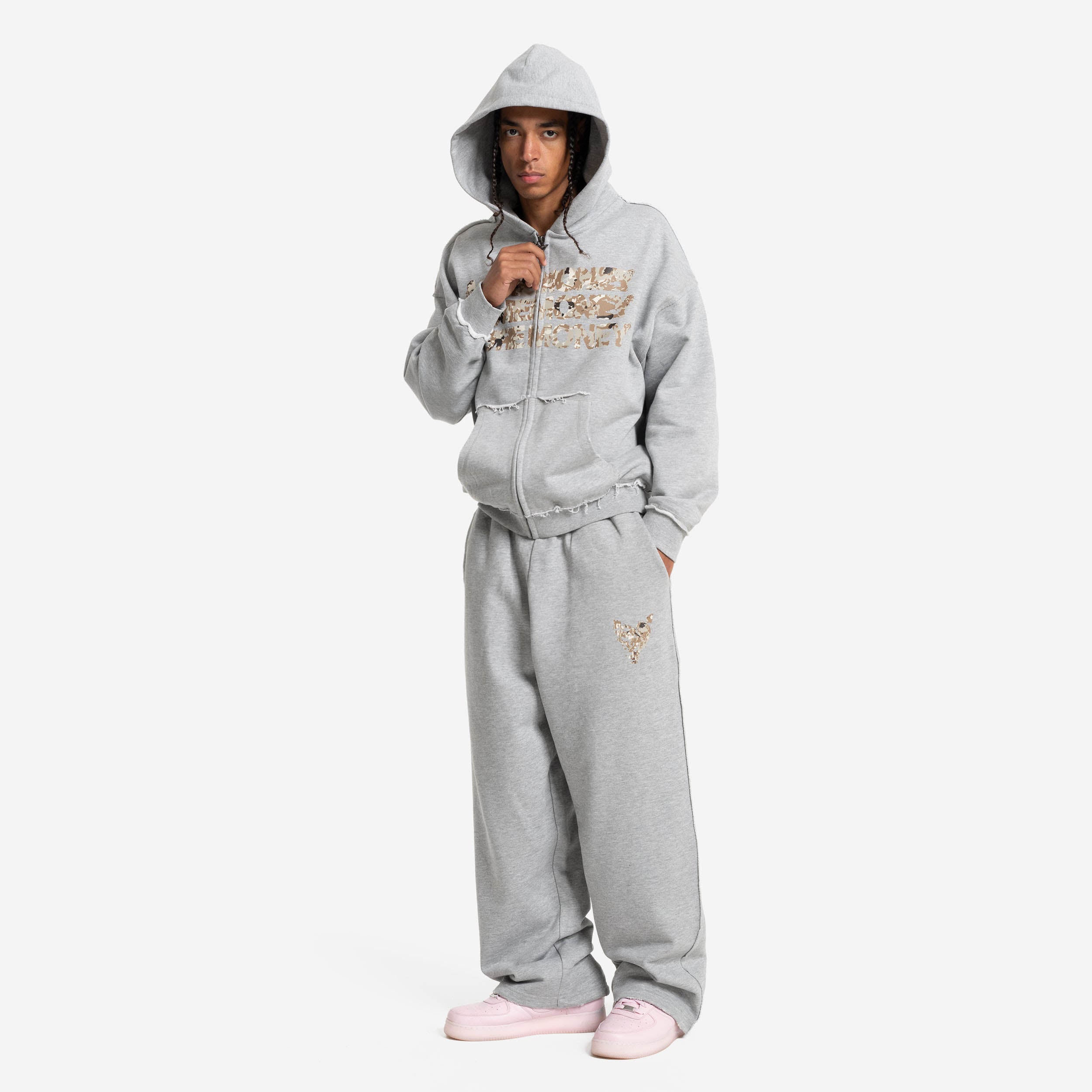 MONEY CALLING FLATLOCK ZIP GREY MELANGE
