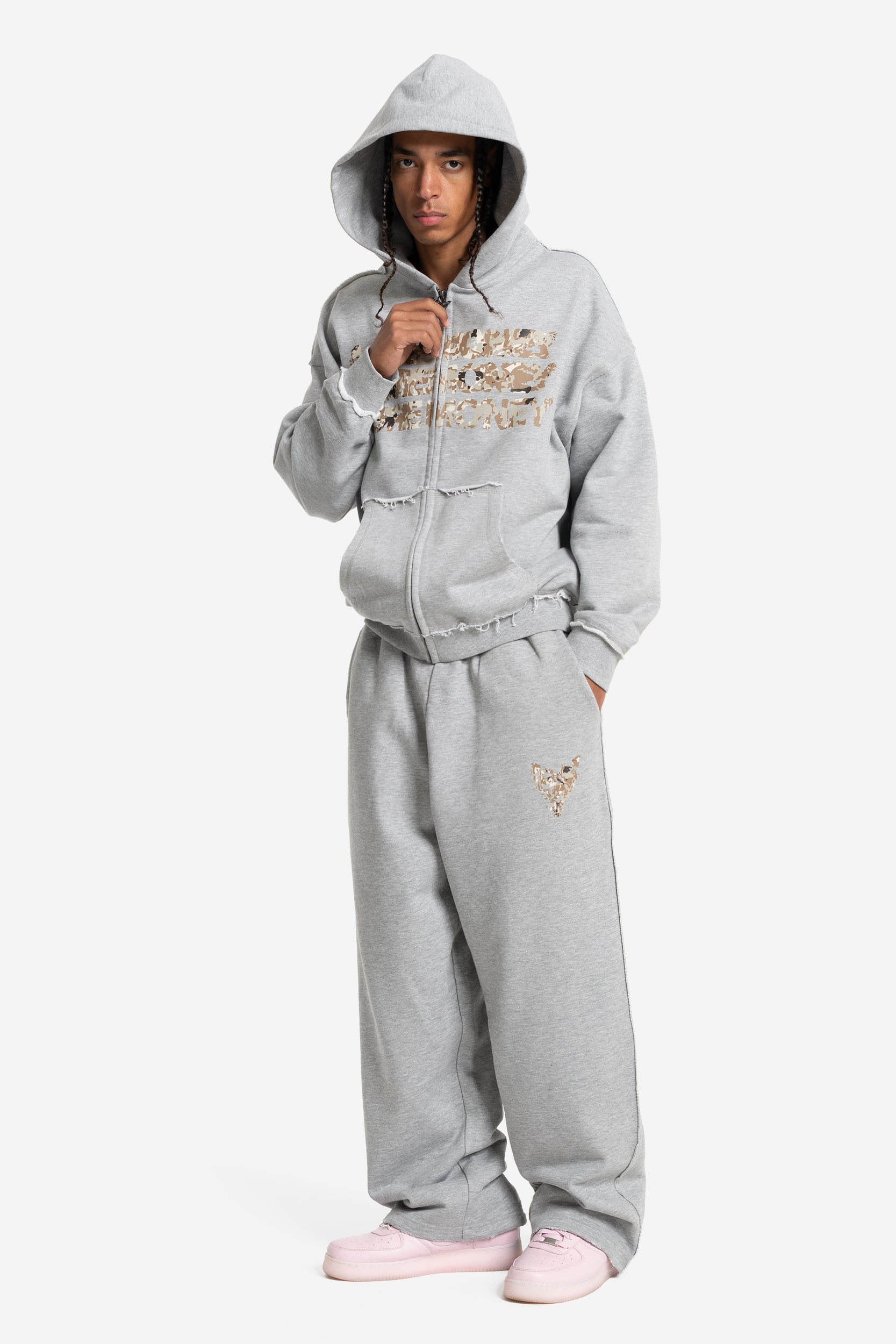 MONEY CALLING FLATLOCK ZIP GREY MELANGE