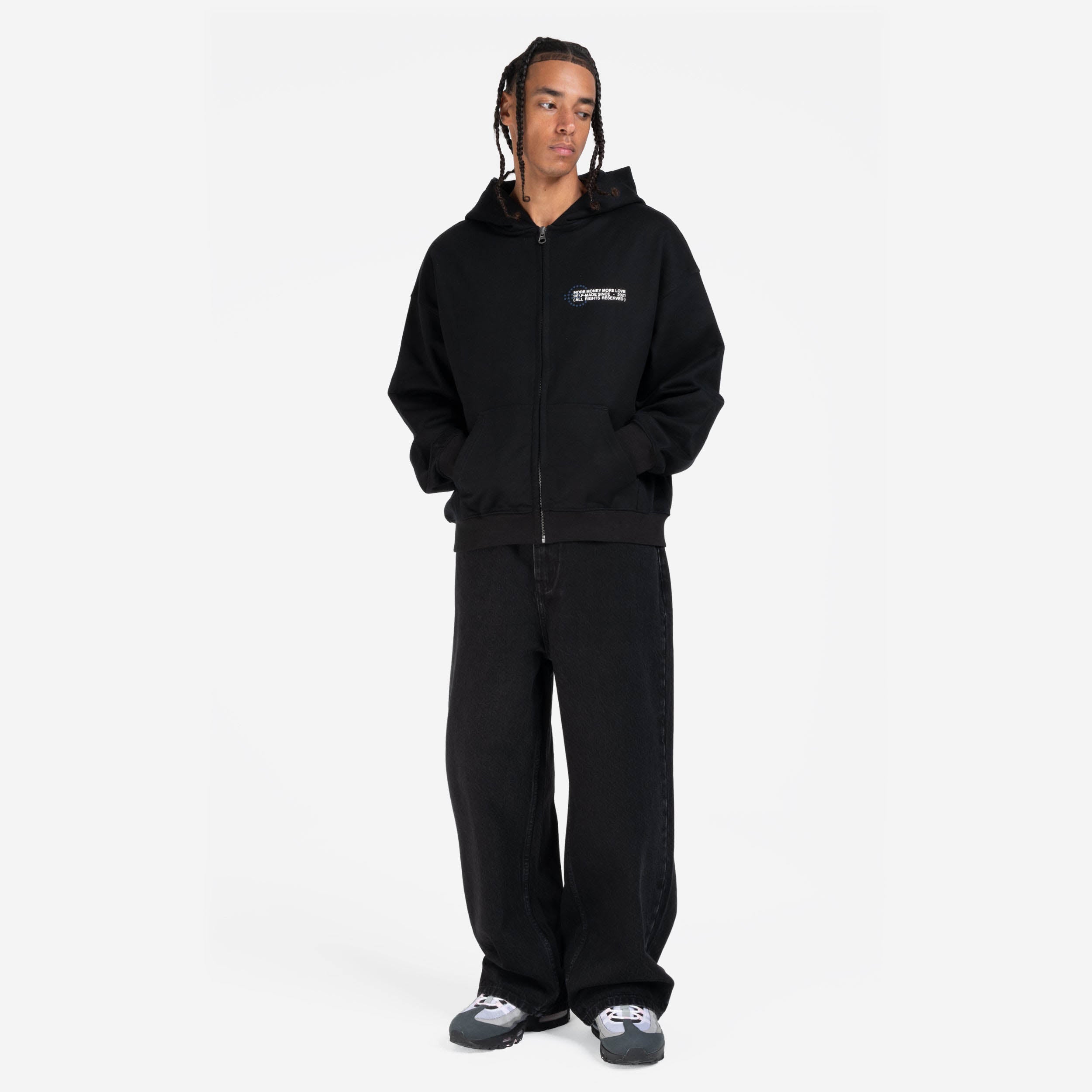 PROFIT ZIP HOODIE BLACK