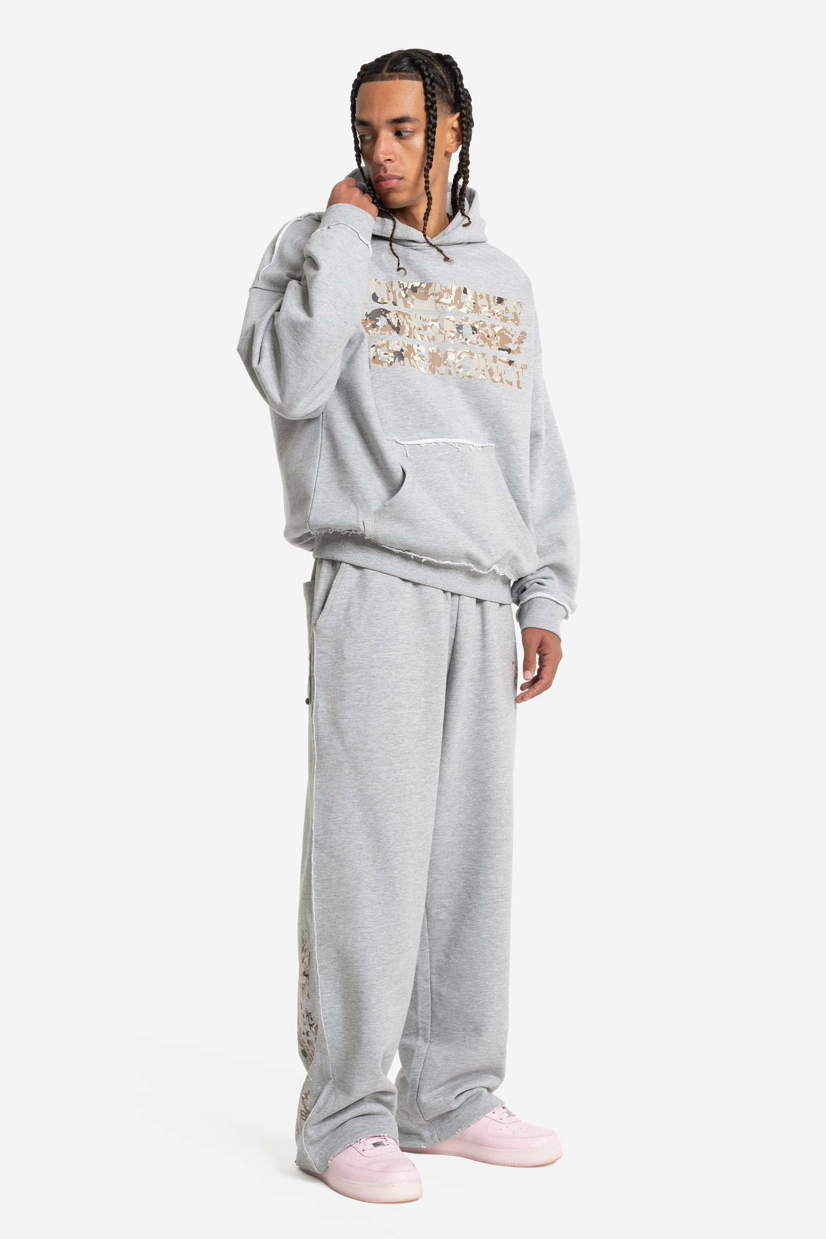 MONEY CALLING FLATLOOK HOODIE GREY MELANGE