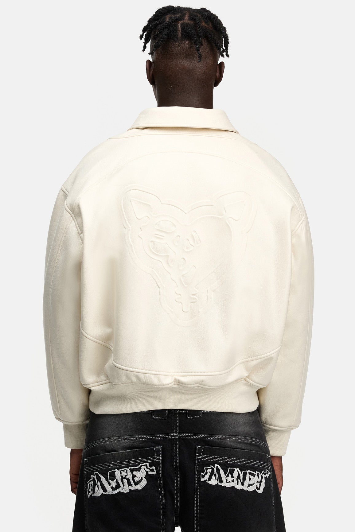 HEAVY HEART LEATHER JACKET WHITE