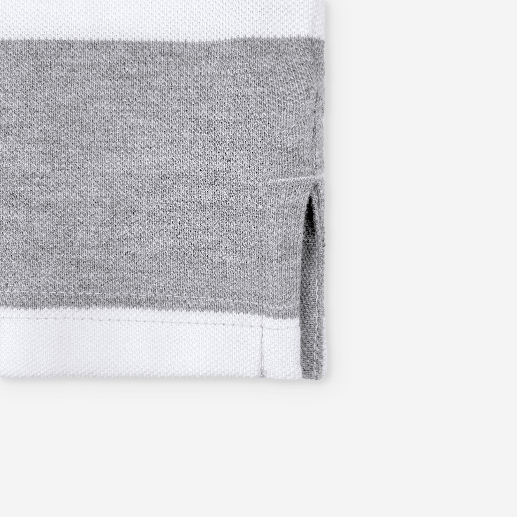 STRIPED POLO SHIRT GREY MELANGE