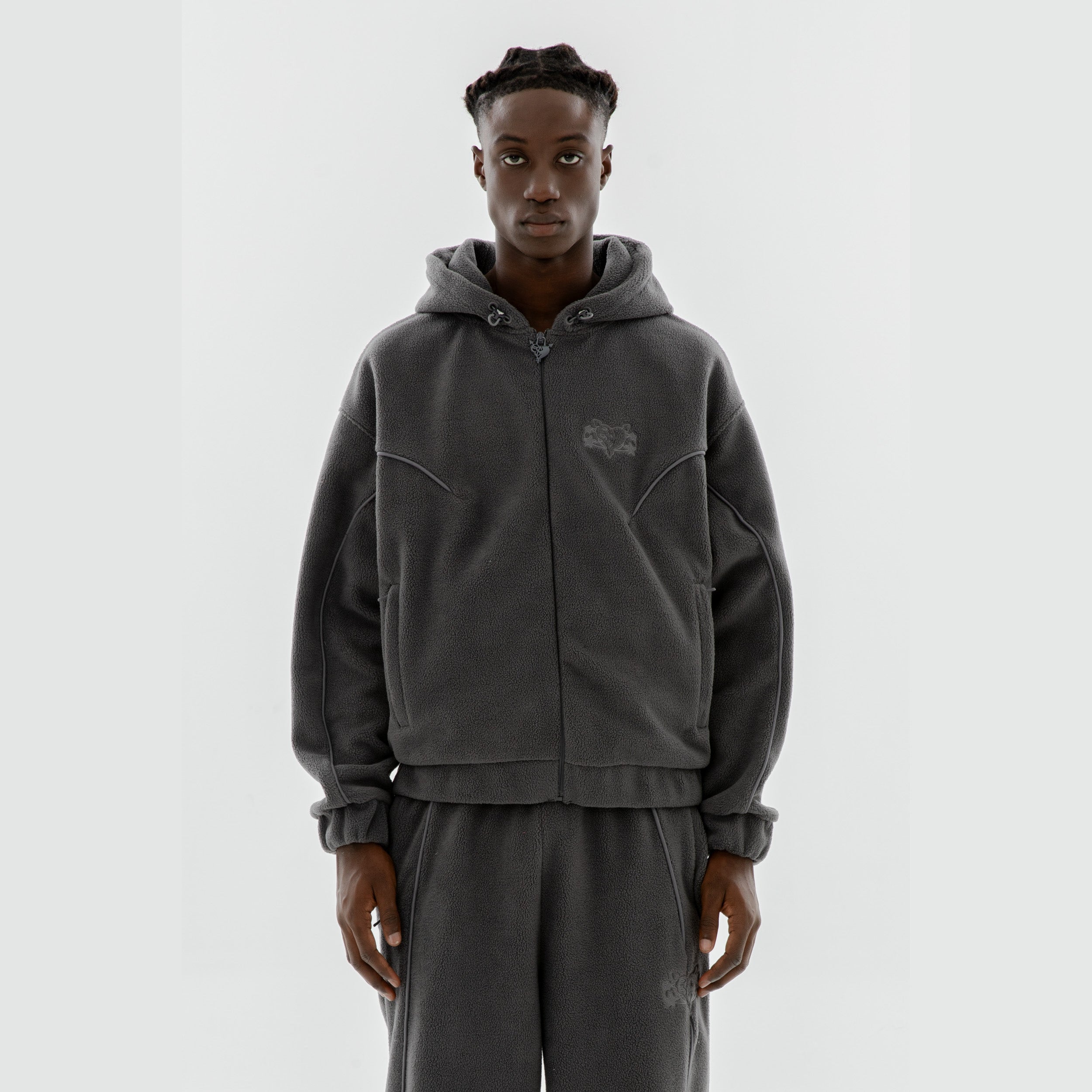 STAR WREATH FLEECE ZIP TORNADO GREY
