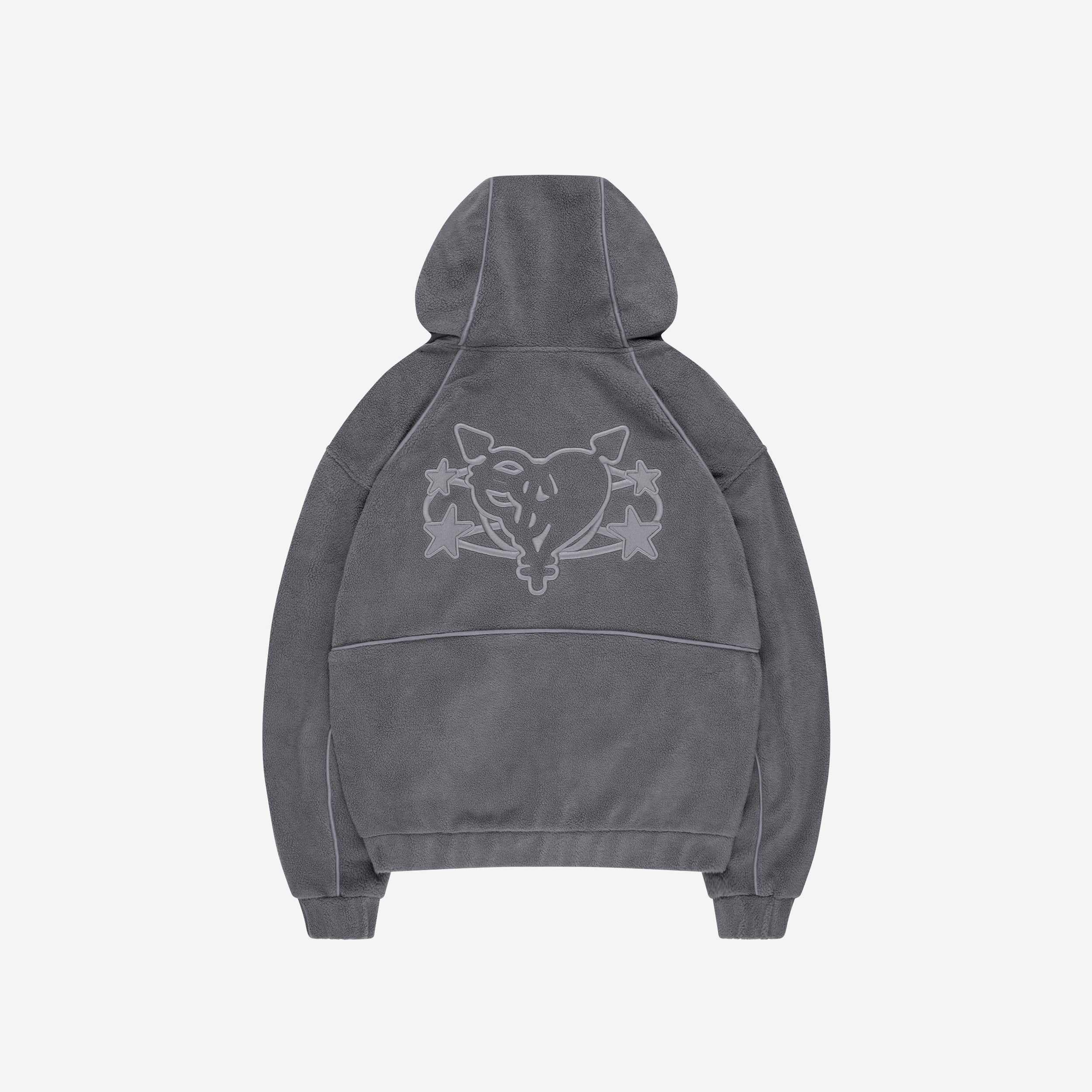 STAR WREATH FLEECE ZIP TORNADO GREY