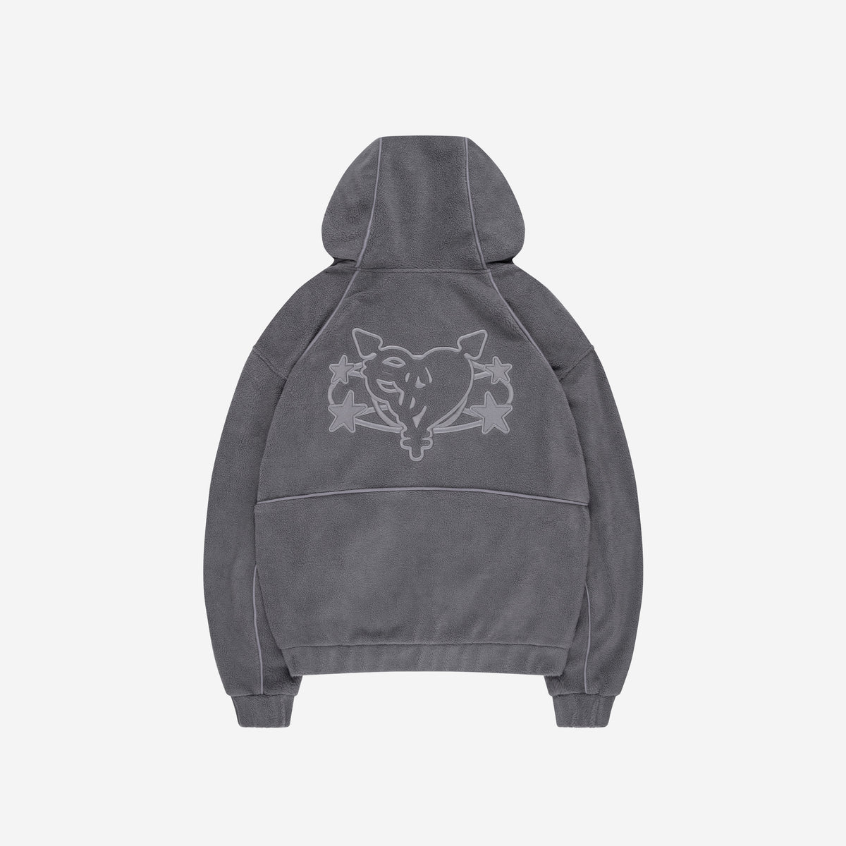 STAR WREATH FLEECE ZIP TORNADO GRAY 