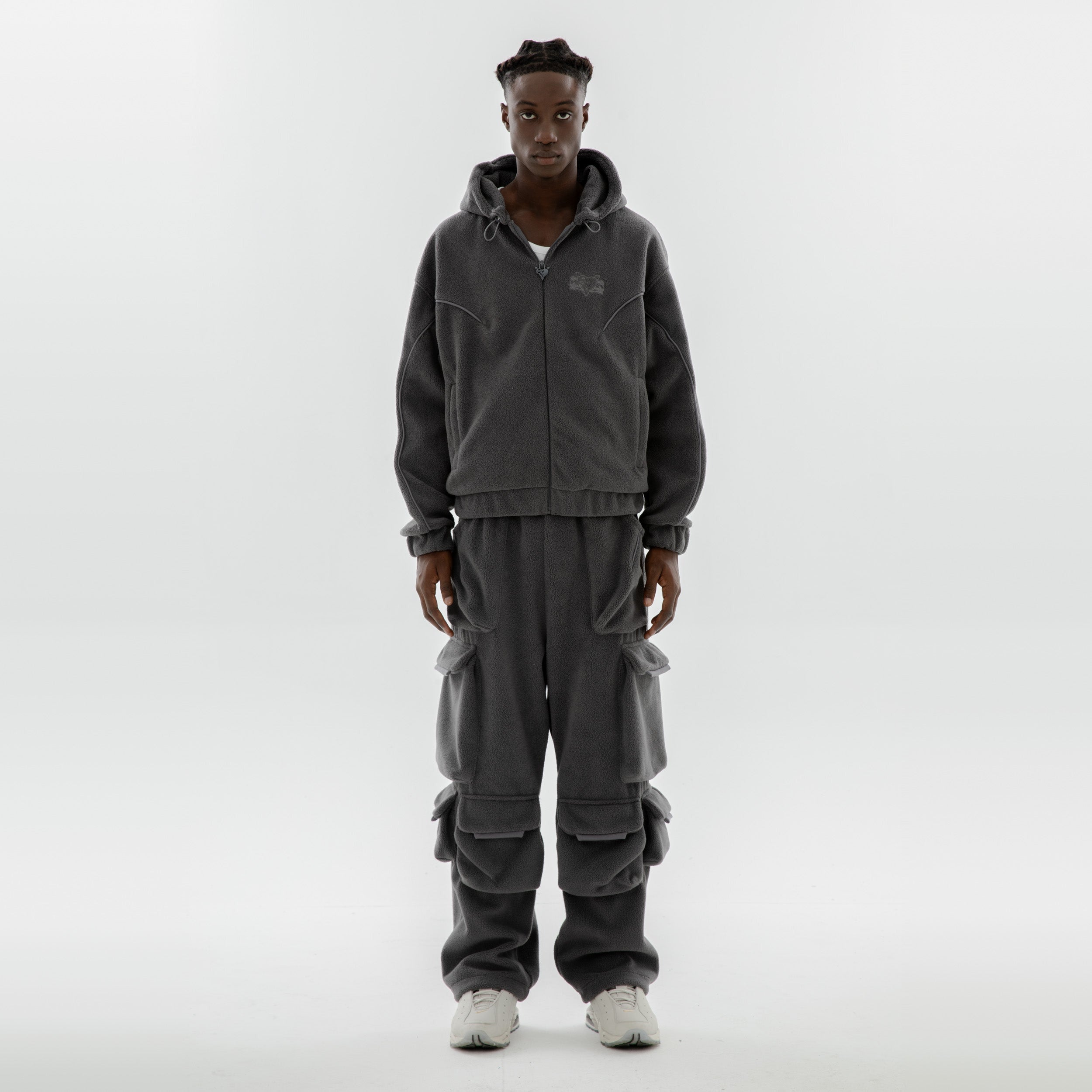 STAR WREATH FLEECE ZIP TORNADO GREY