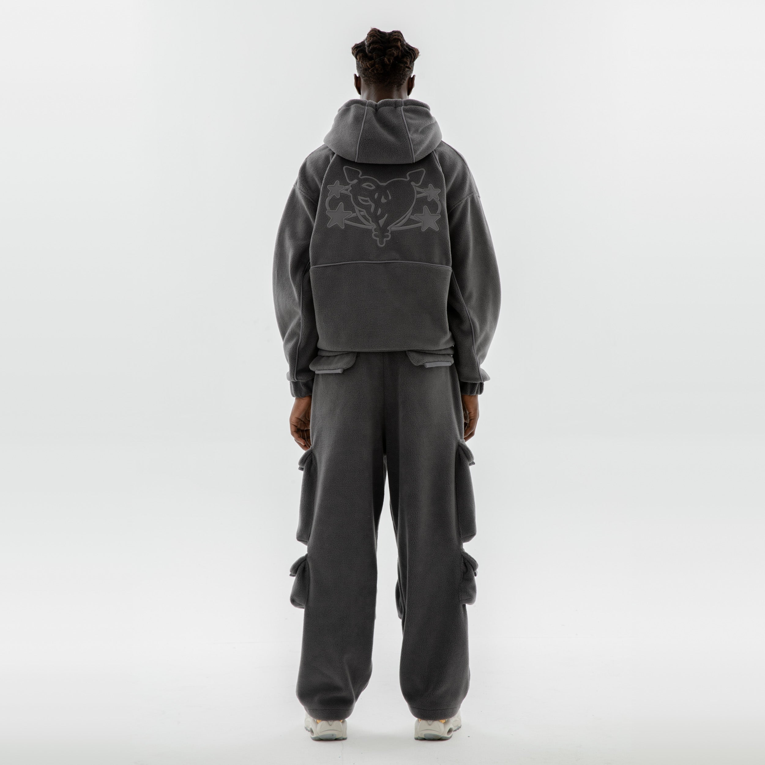 STAR WREATH FLEECE ZIP TORNADO GREY