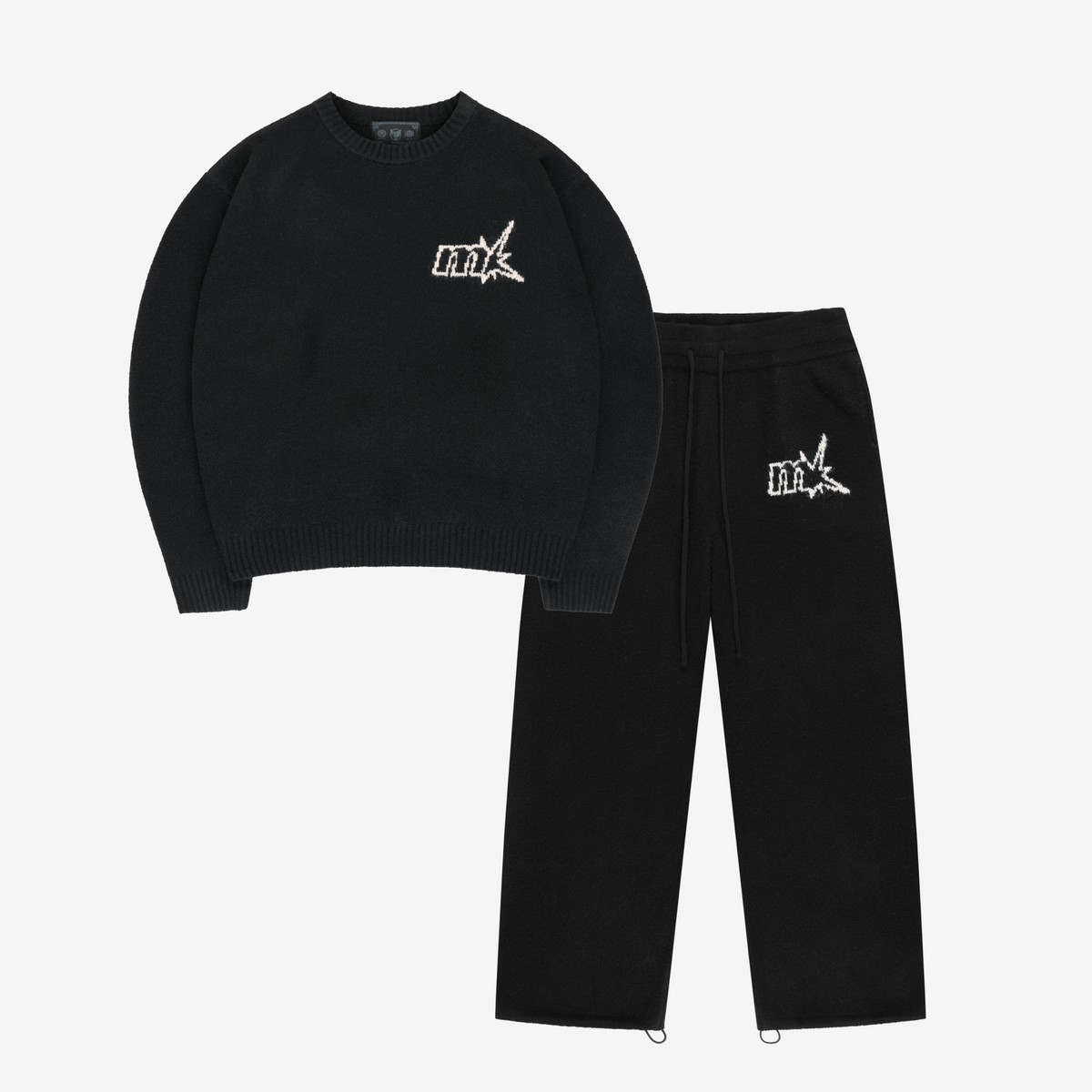 FUZZY KNIT SET BLACK