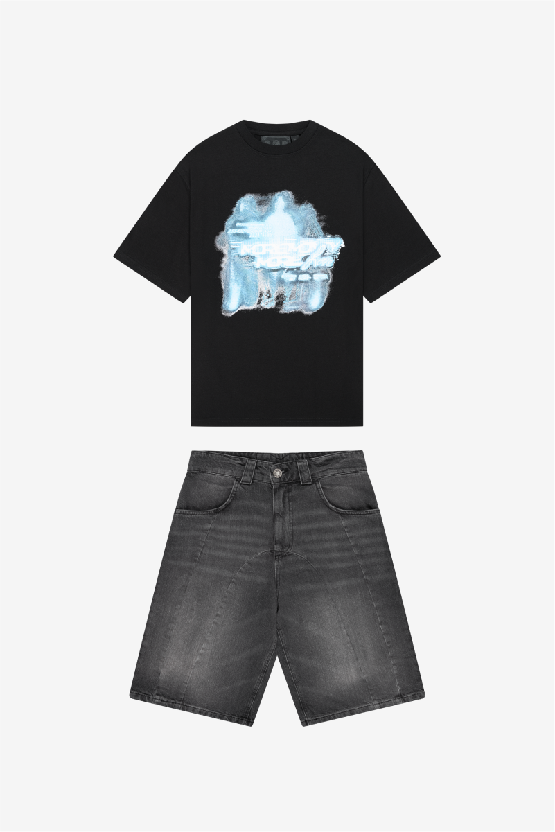 ERROR TEE BLACK + DOUBLE STITCH JORTS