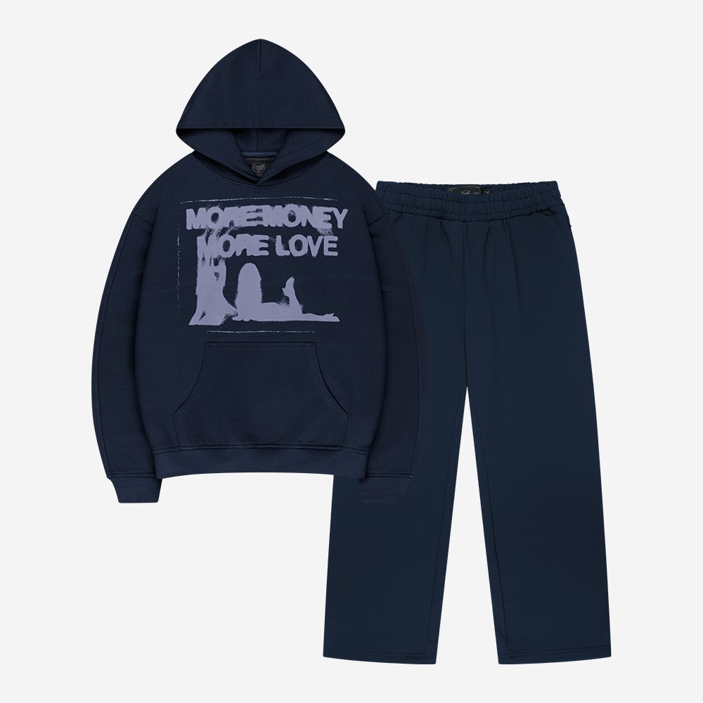 RADIANT CASH HOODIE NAVY + OPEN LEG JOGGER NAVY