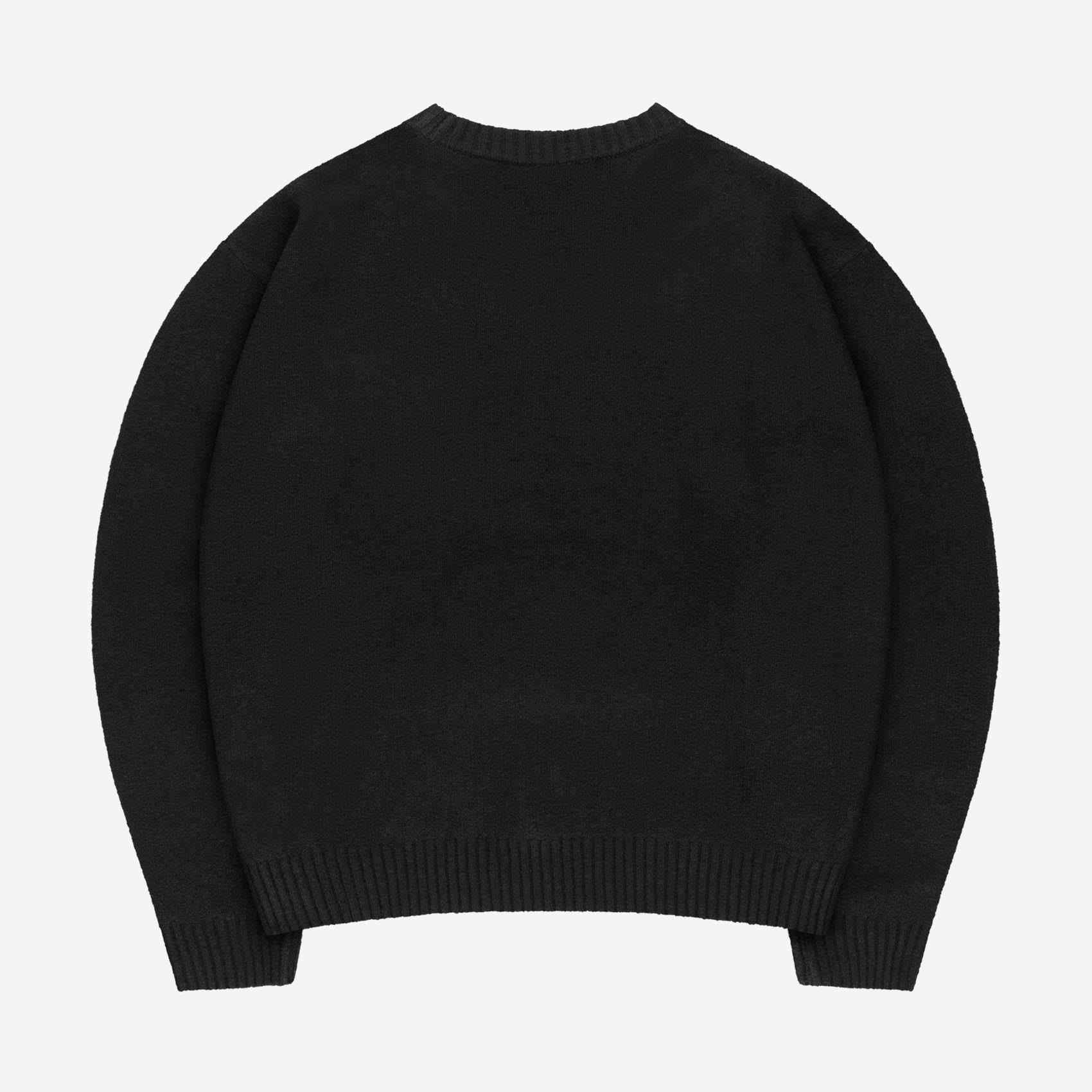 FUZZY KNIT SWEATER BLACK