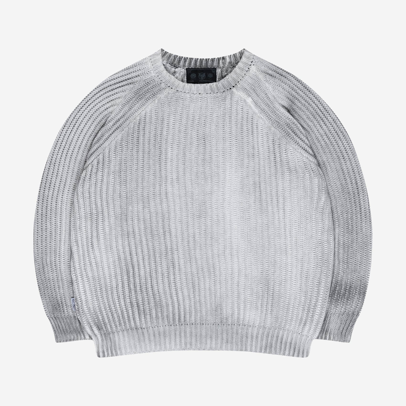 WASHED KNIT SWEATER LIGHT GREY