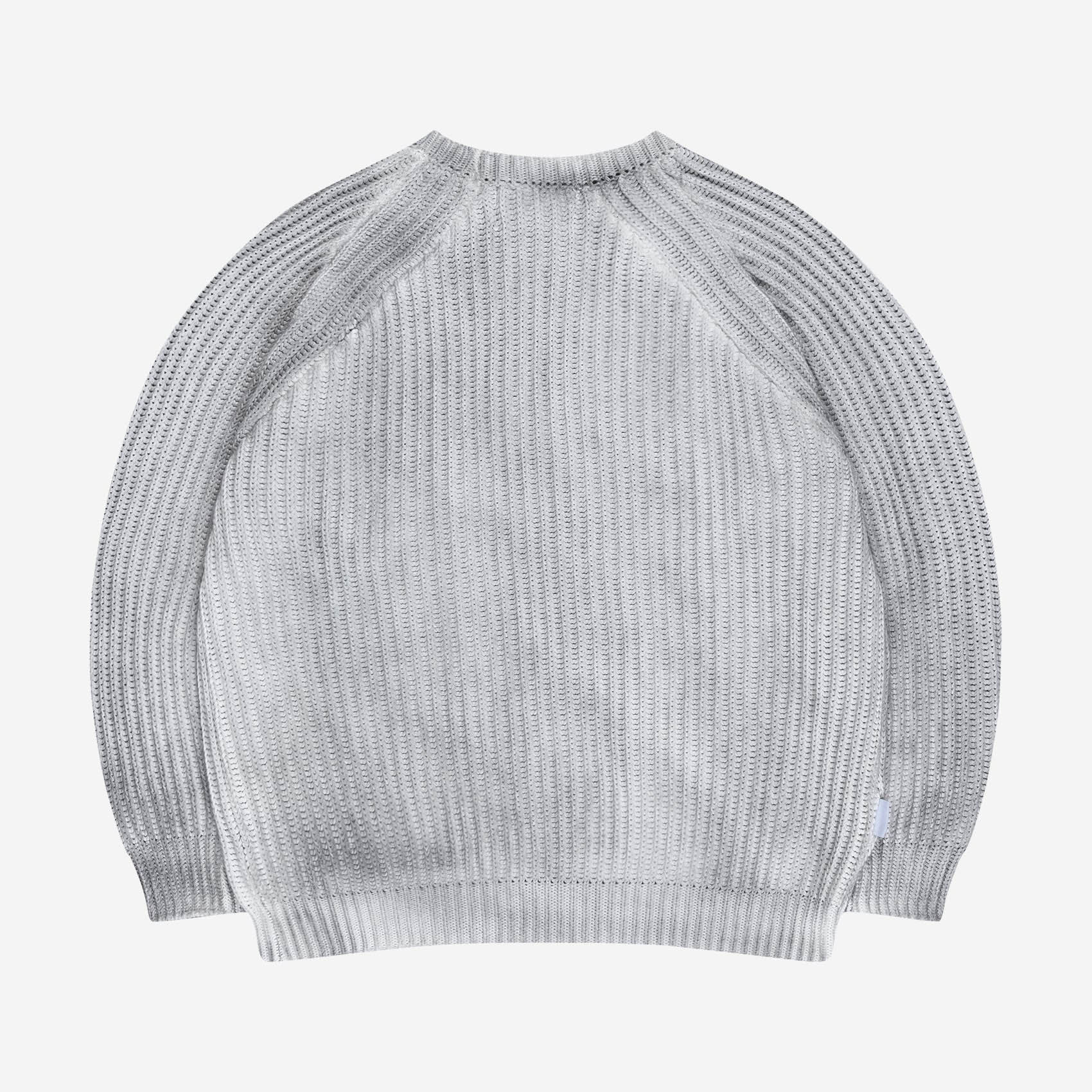 WASHED KNIT SWEATER LIGHT GREY