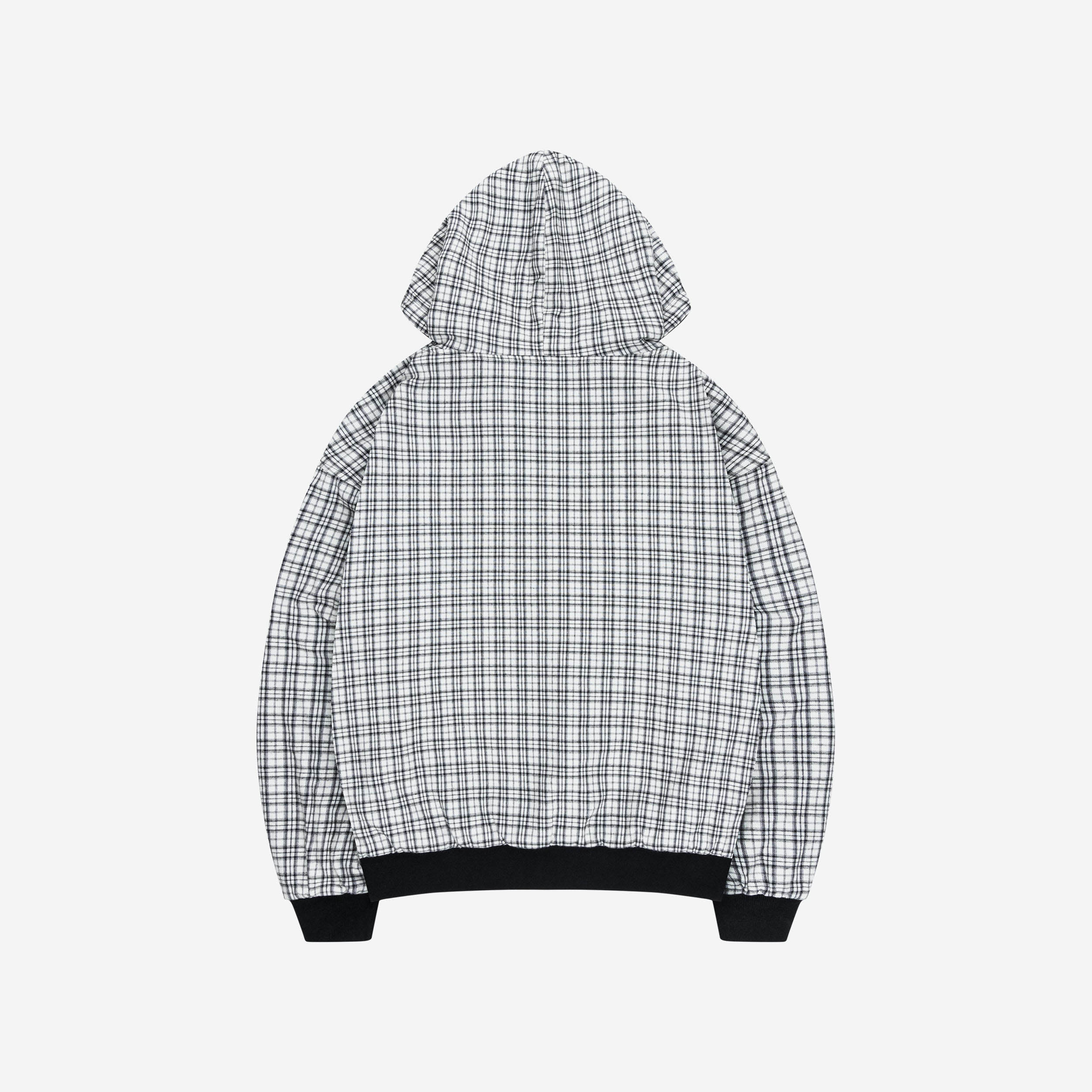 REVERSIBLE PLAID ZIP HOODIE BLACK