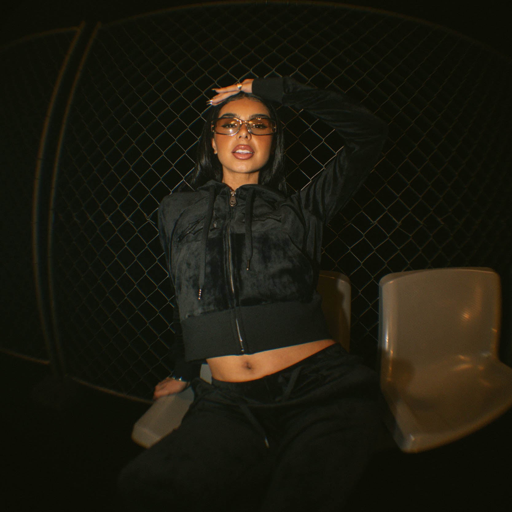 WOMEN'S VELOUR JACKET BLACK