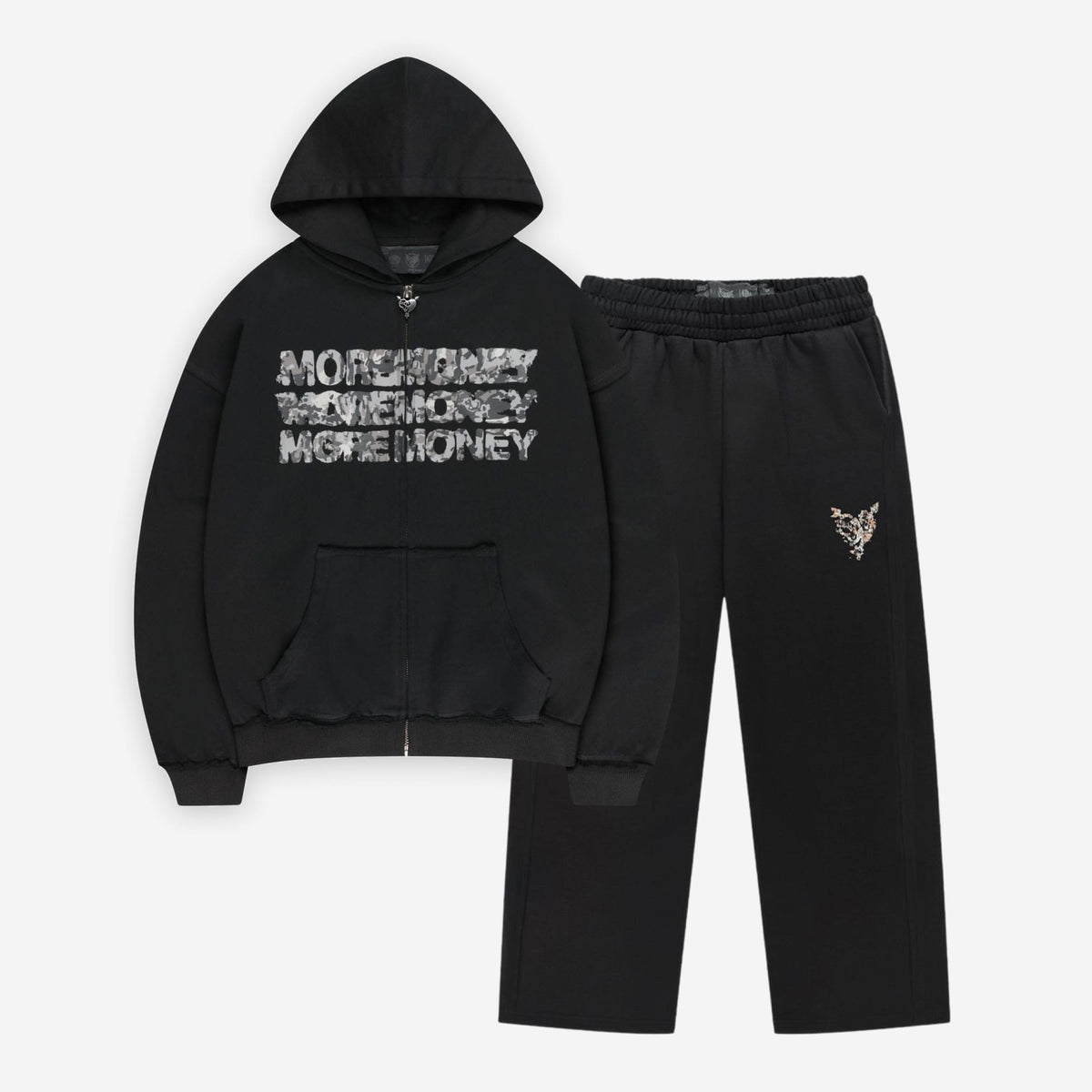 MONEY CALLING FLATLOCK ZIP + JOGGER BLACK