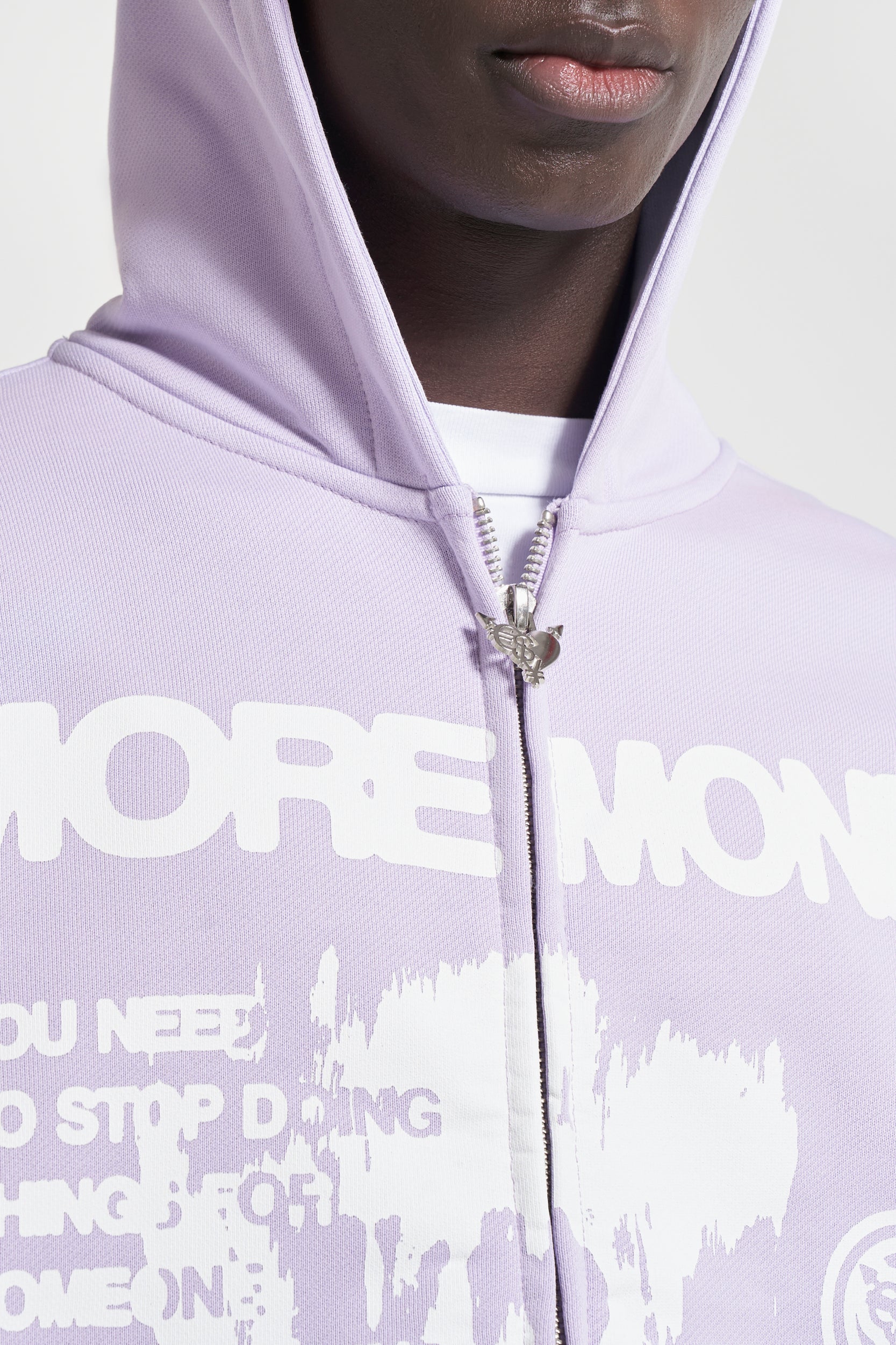 Zip Hoodie in Violett with great details