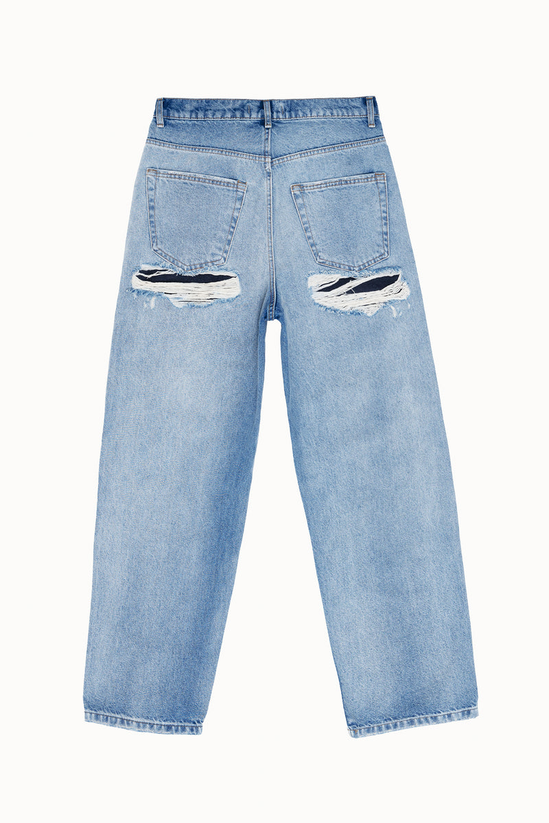 More Money More Love Loose Baggy Denim Jeans in Powder Blue – MORE ...