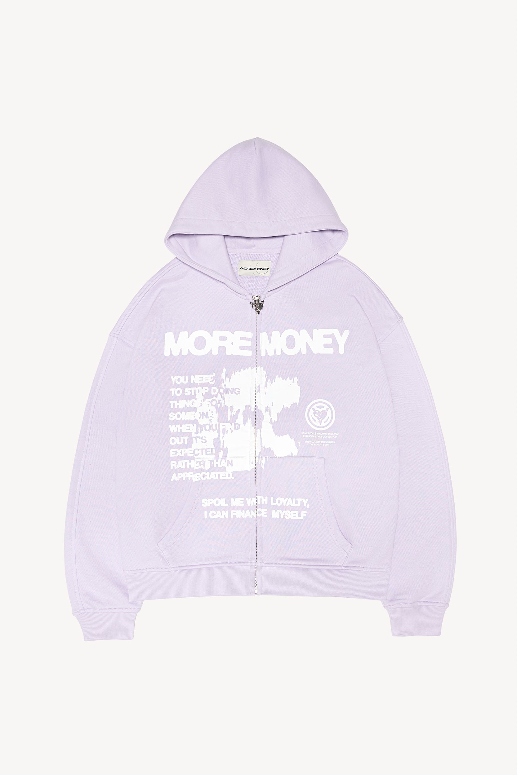 Zip Hoodie in violett - More Money More Love